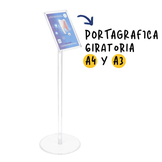 atril de pie de metacrilato portagrafica giratoria