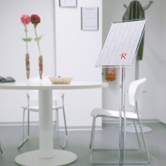 atril expositor de pie de metacrilato