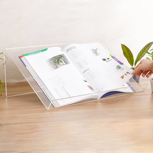 soporte de libros en atril de metacrilato sobremesa