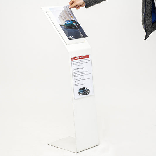 expositor de pie atril de metal