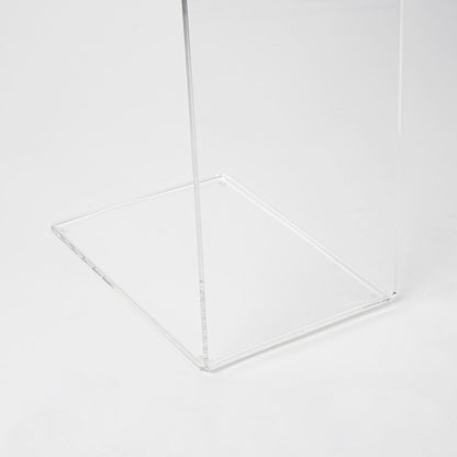 detalle base de atril de pie en metacrilato