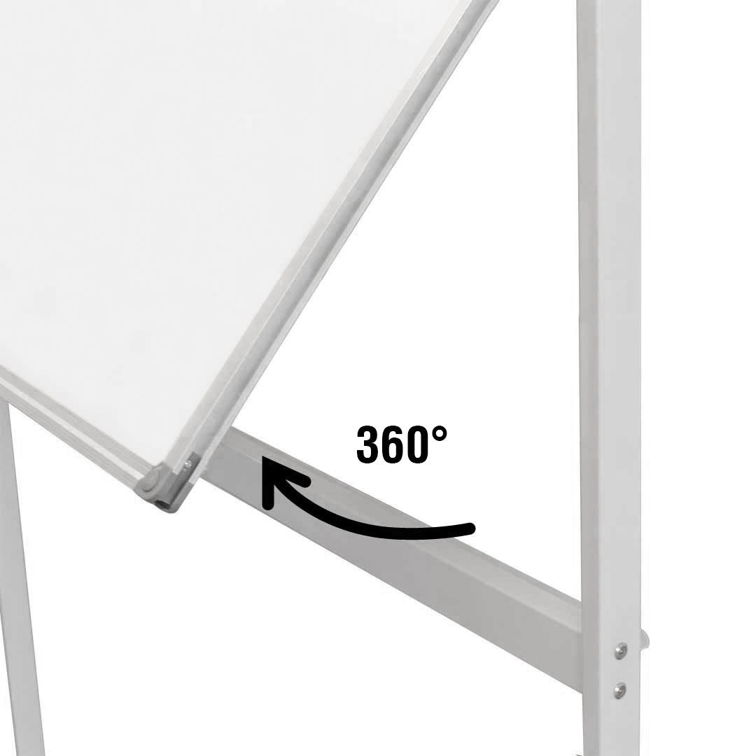 pizarra blanca de pie doble cara giratoria 