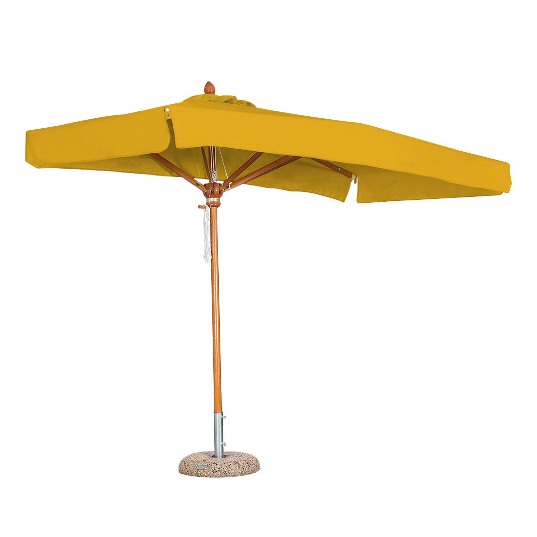 media sombrilla lona color amarillo con volante