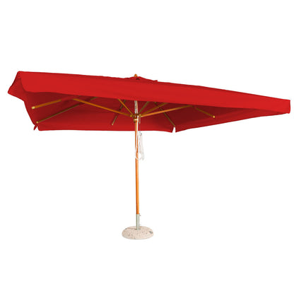 sombrilla cuadrada lona roja con volante