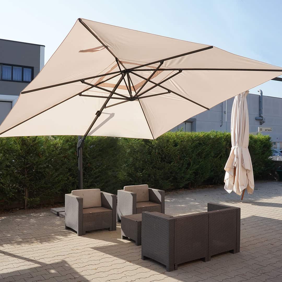 Parasol Excéntrico 4x3 de Aluminio – BLUES