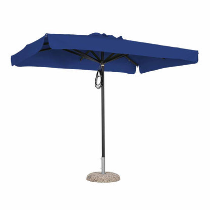 Sombrilla rectangular en aluminio lona azul con volante