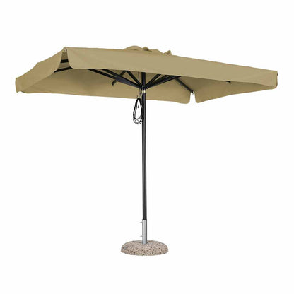 Sombrilla rectangular en aluminio lona beige con volante