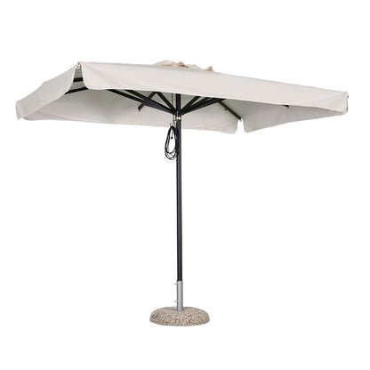 Sombrilla rectangular en aluminio lona crudo con volante