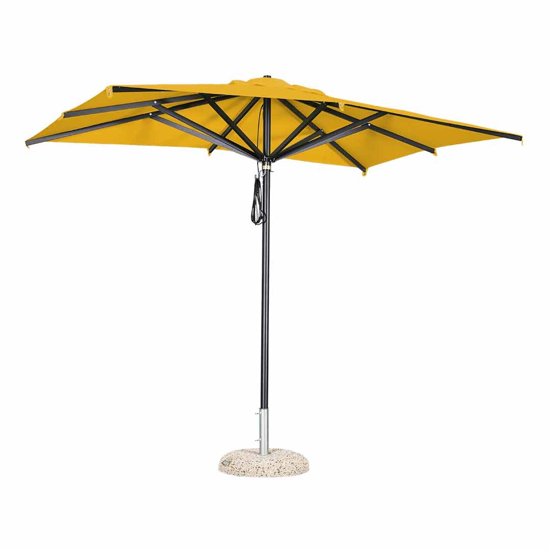 Sombrilla rectangular en aluminio lona amarillo