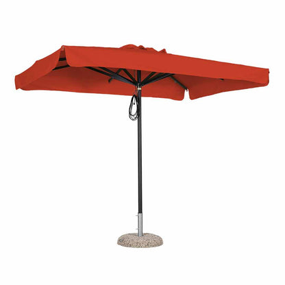 Sombrilla rectangular en aluminio lona óxido con volante