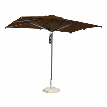 Sombrilla rectangular en aluminio lona marrón oscuro