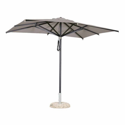 Sombrilla rectangular en aluminio lona gris paloma