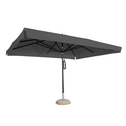 Sombrilla rectangular en aluminio lona antracita con volante