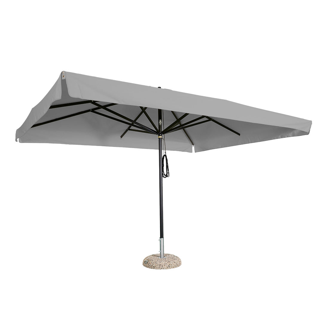Sombrilla rectangular en aluminio lona acero con volante