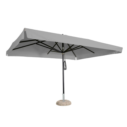 Sombrilla rectangular en aluminio lona acero con volante