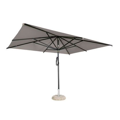 Sombrilla rectangular en aluminio lona gris paloma