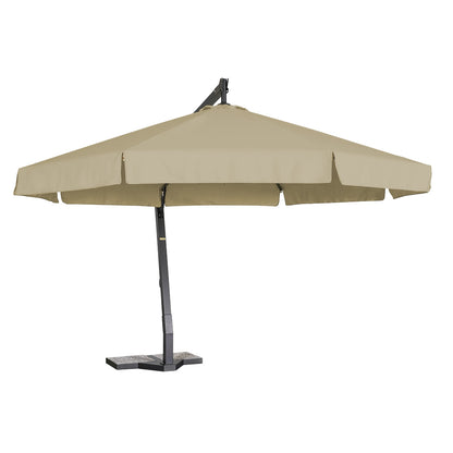 sombrilla de alumino lona beige con volante 