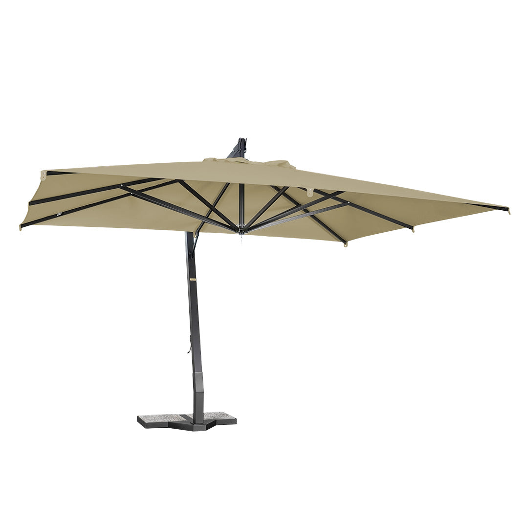 Sombrilla exéntrica en aluminio lona beige