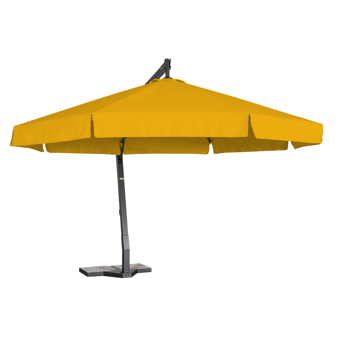 sombrilla de alumino lona amarillo con volante 
