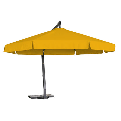sombrilla de alumino lona amarillo con volante 