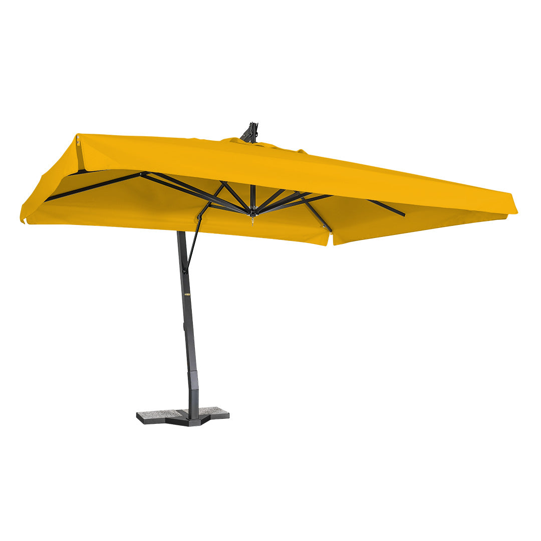 Sombrilla exéntrica lona amarillo con volante