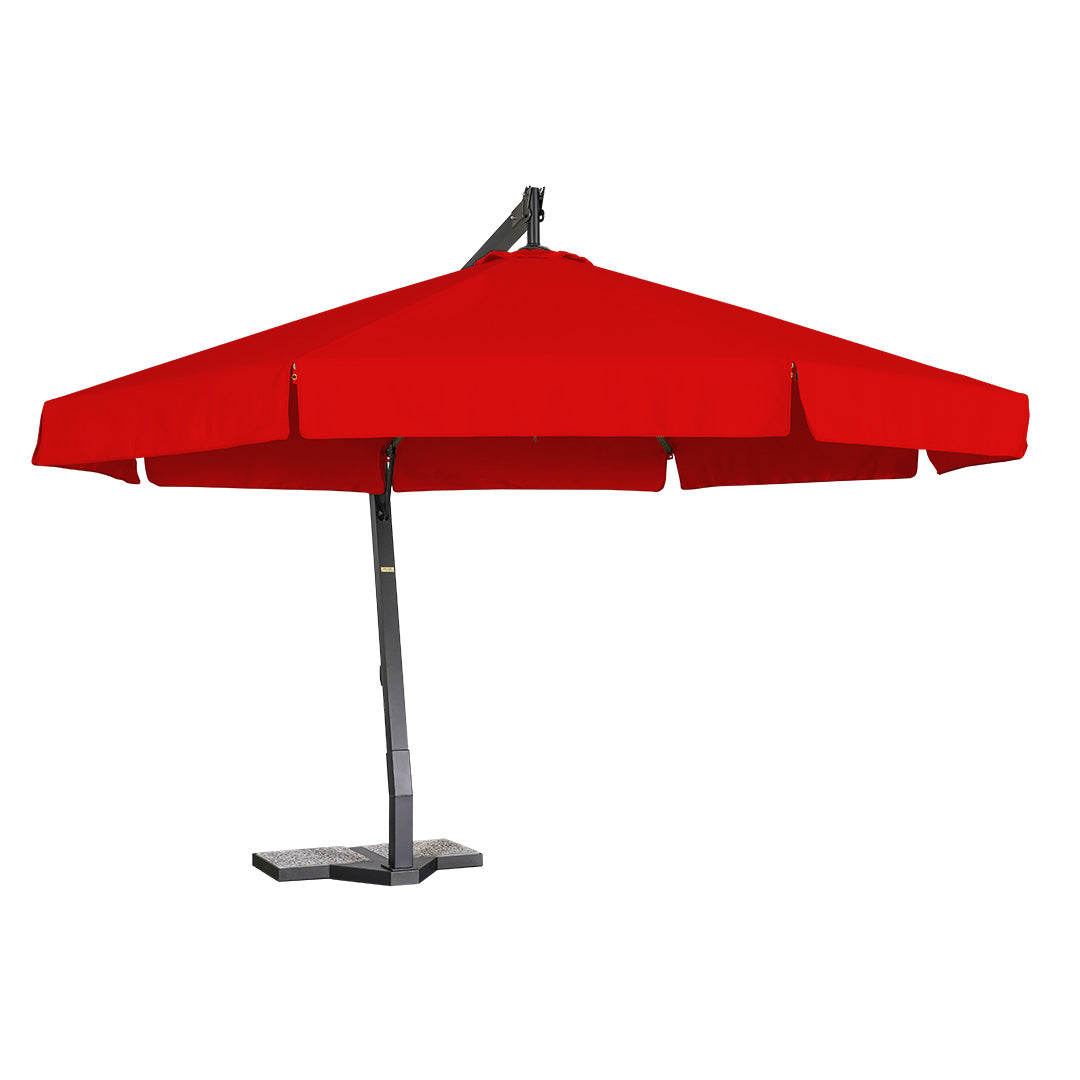 sombrilla de alumino lona roja con volante 