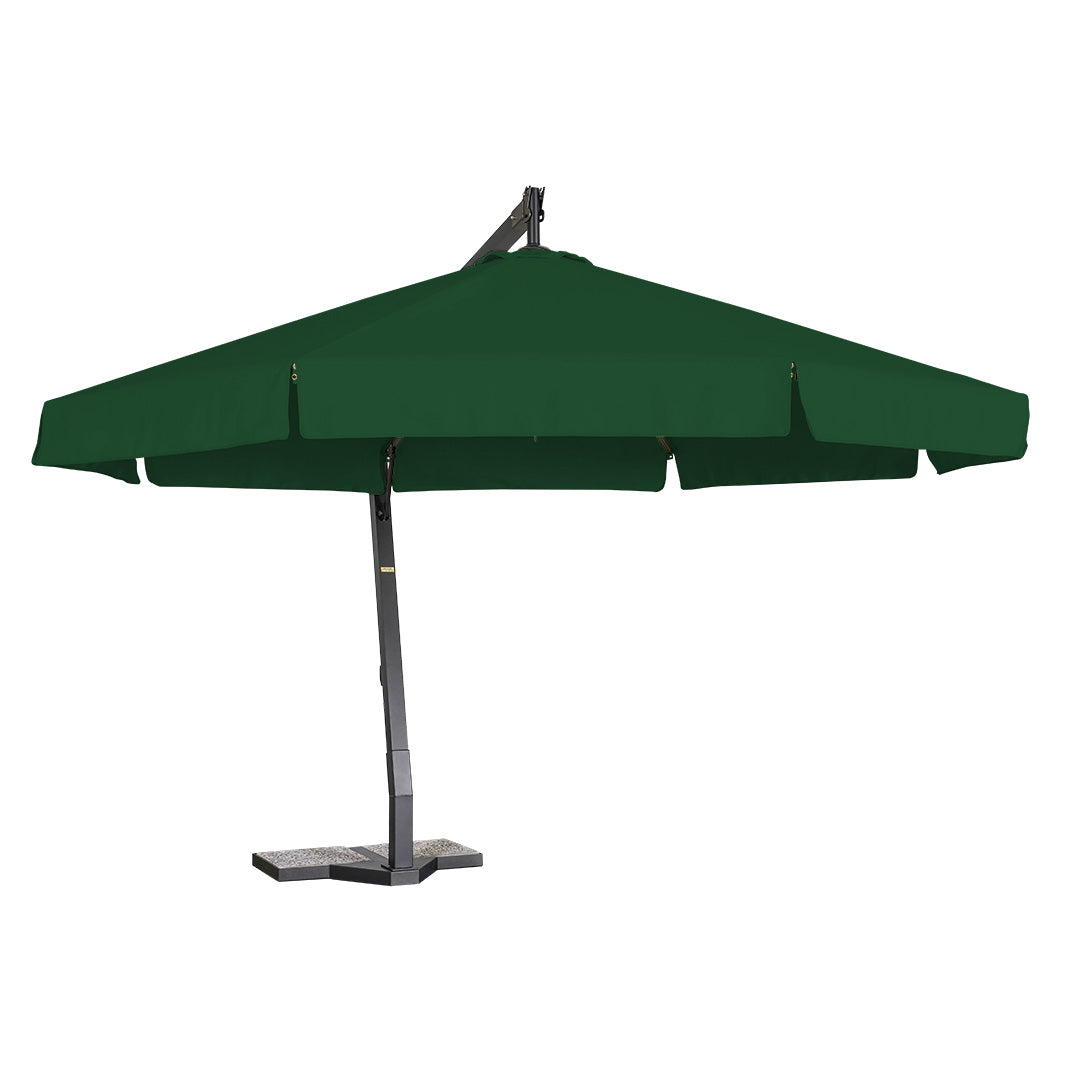 sombrilla de alumino lona verde con volante 