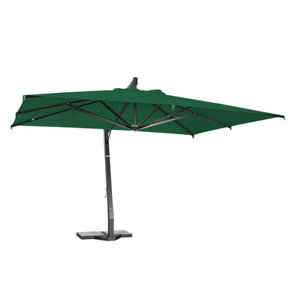 Sombrilla exéntrica en aluminio lona verde 