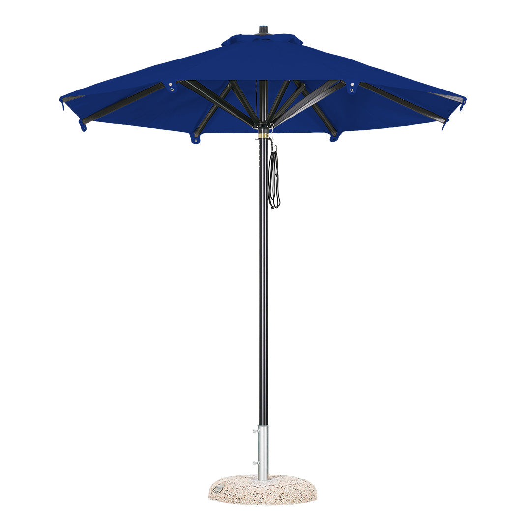 sombrilla redonda de aluminio lona sin volante azul