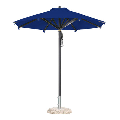 sombrilla redonda de aluminio lona sin volante azul