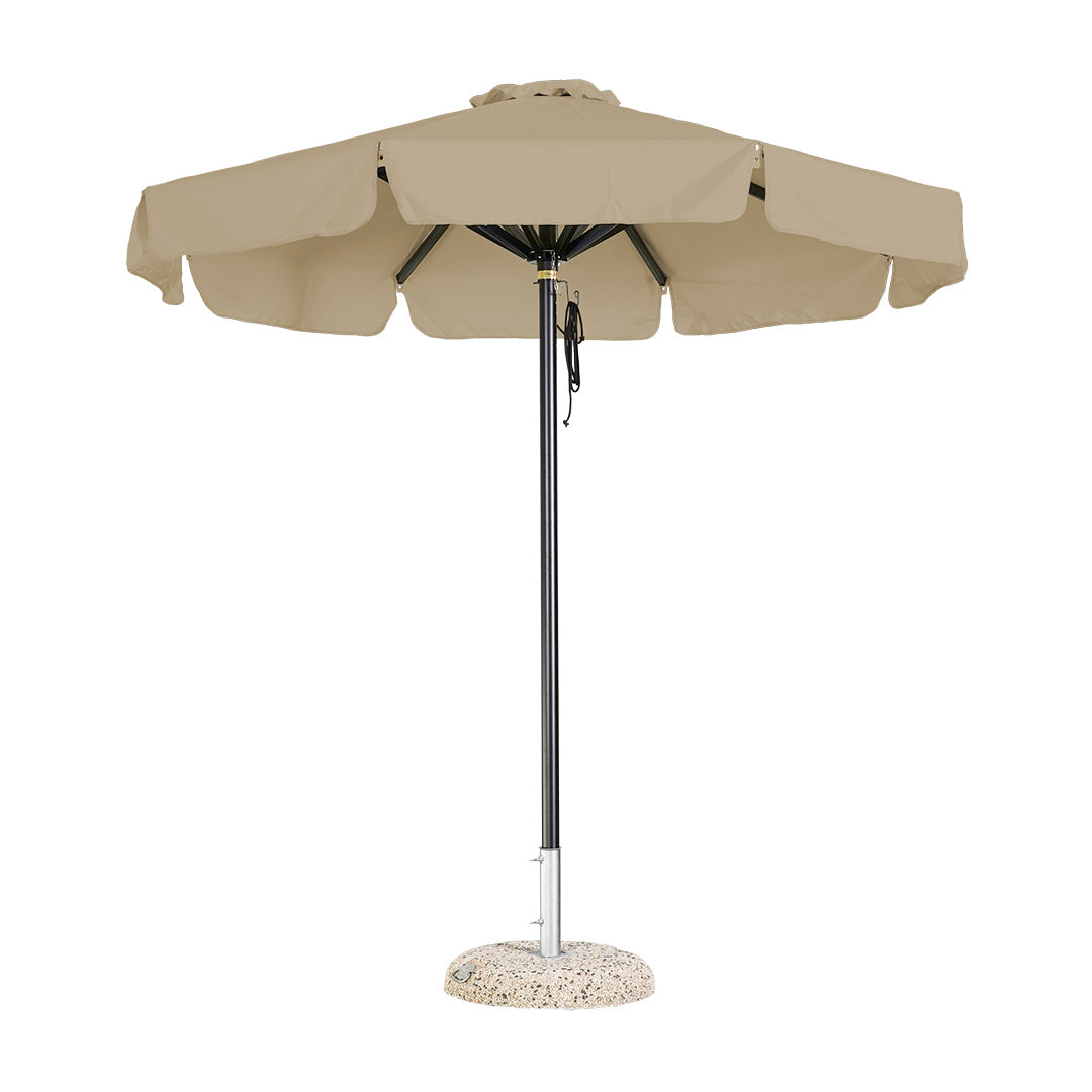 sombrilla redonda de aluminio lona beige
