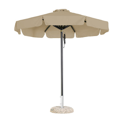 sombrilla redonda de aluminio lona beige