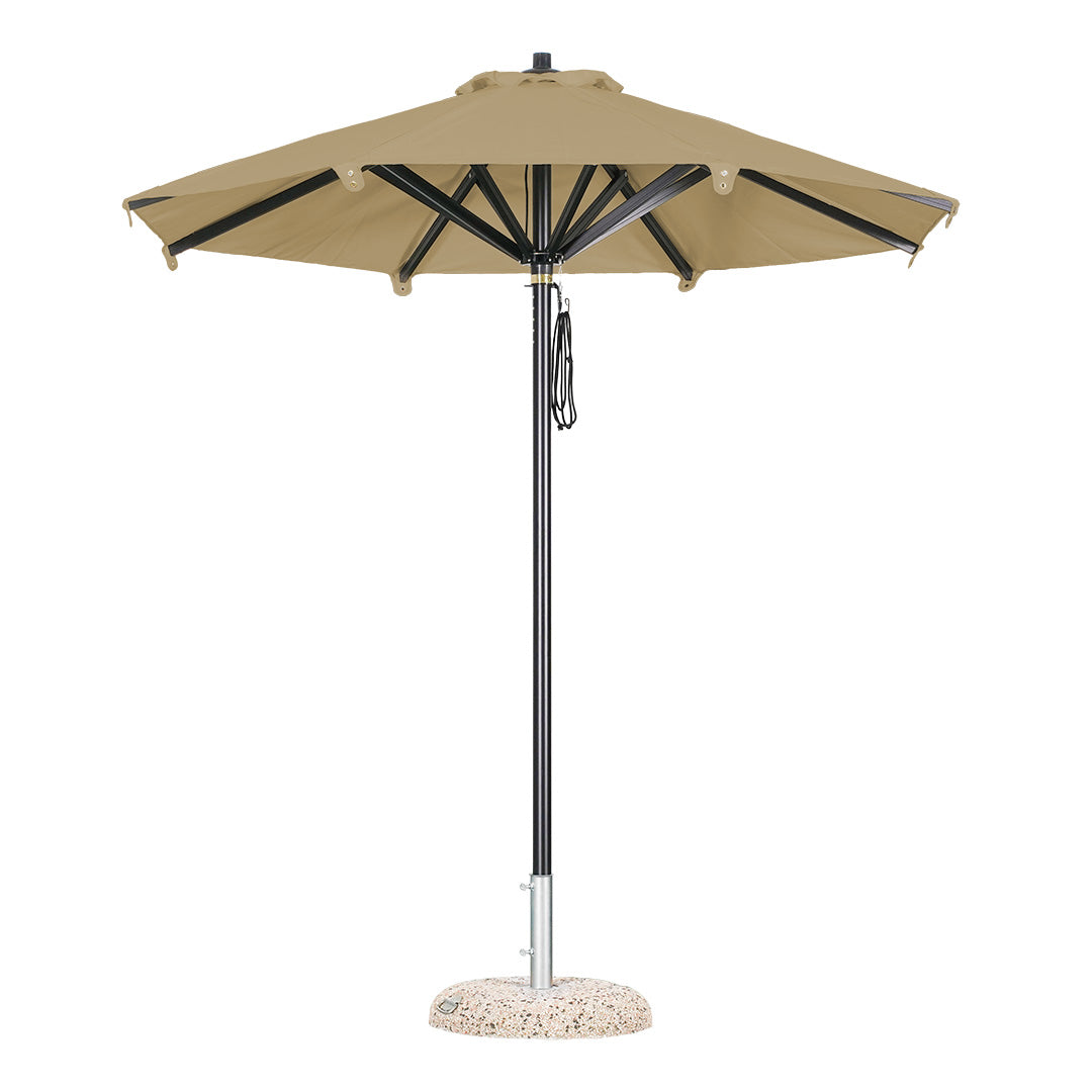 sombrilla redonda de aluminio lona sin volante beige