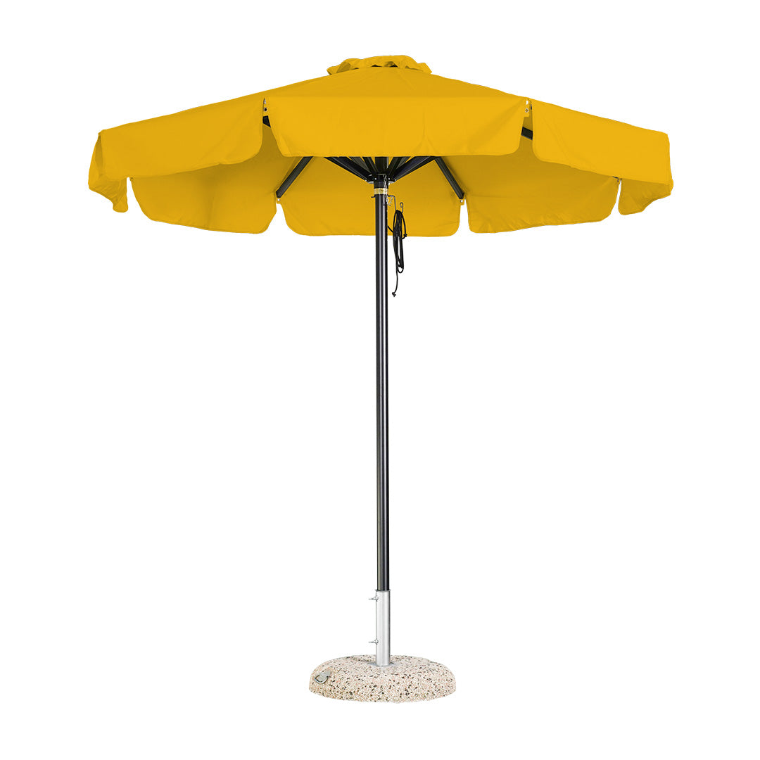 sombrilla redonda de aluminio lona amarillo