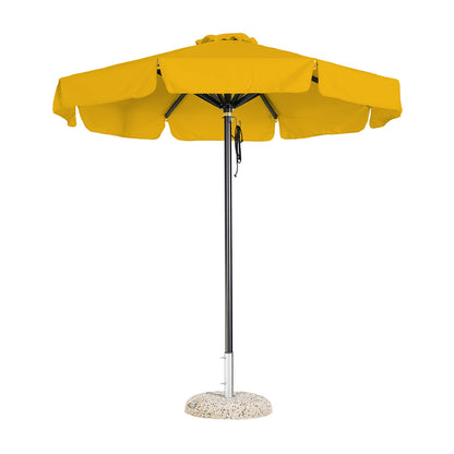 sombrilla redonda de aluminio lona amarillo