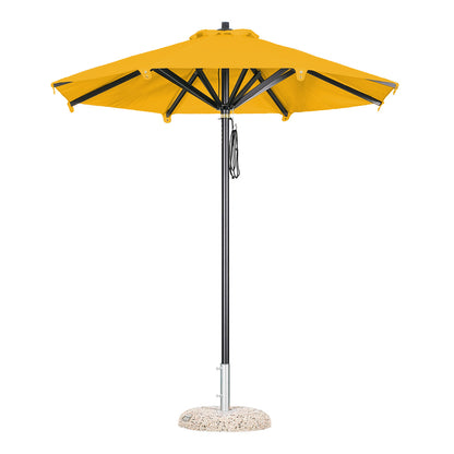 sombrilla redonda de aluminio lona sin volante amarillo