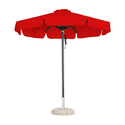 sombrilla redonda de aluminio lona roja