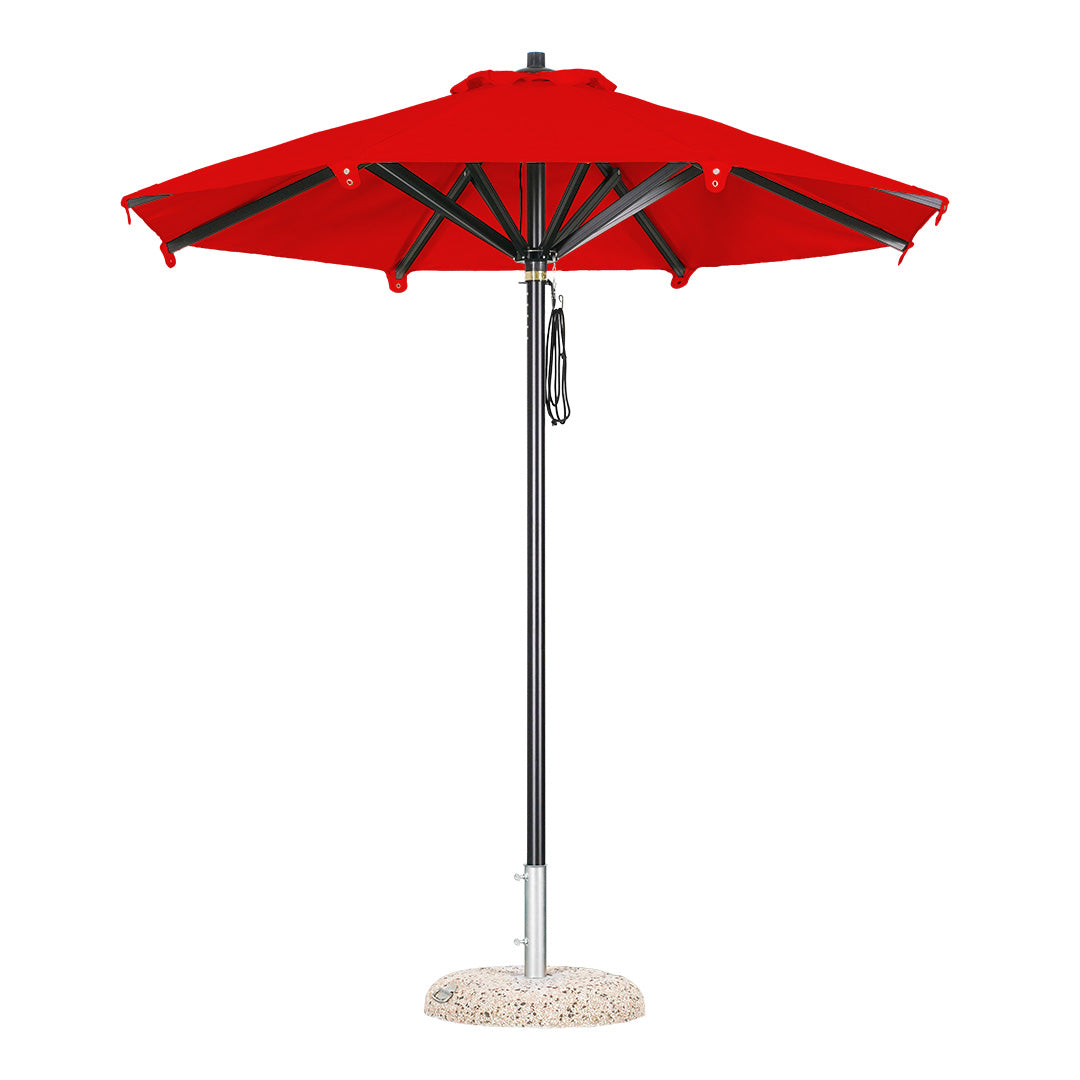 sombrilla redonda de aluminio lona sin volante rojo