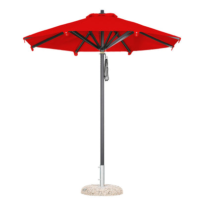 sombrilla redonda de aluminio lona sin volante rojo