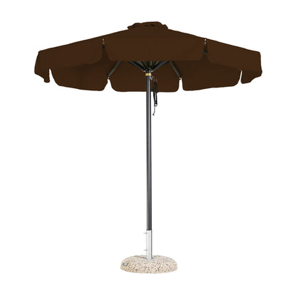 sombrilla redonda de aluminio lona marrón oscuro