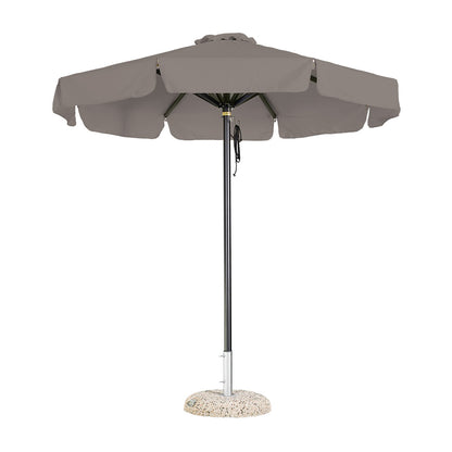 sombrilla redonda de aluminio lona gris paloma