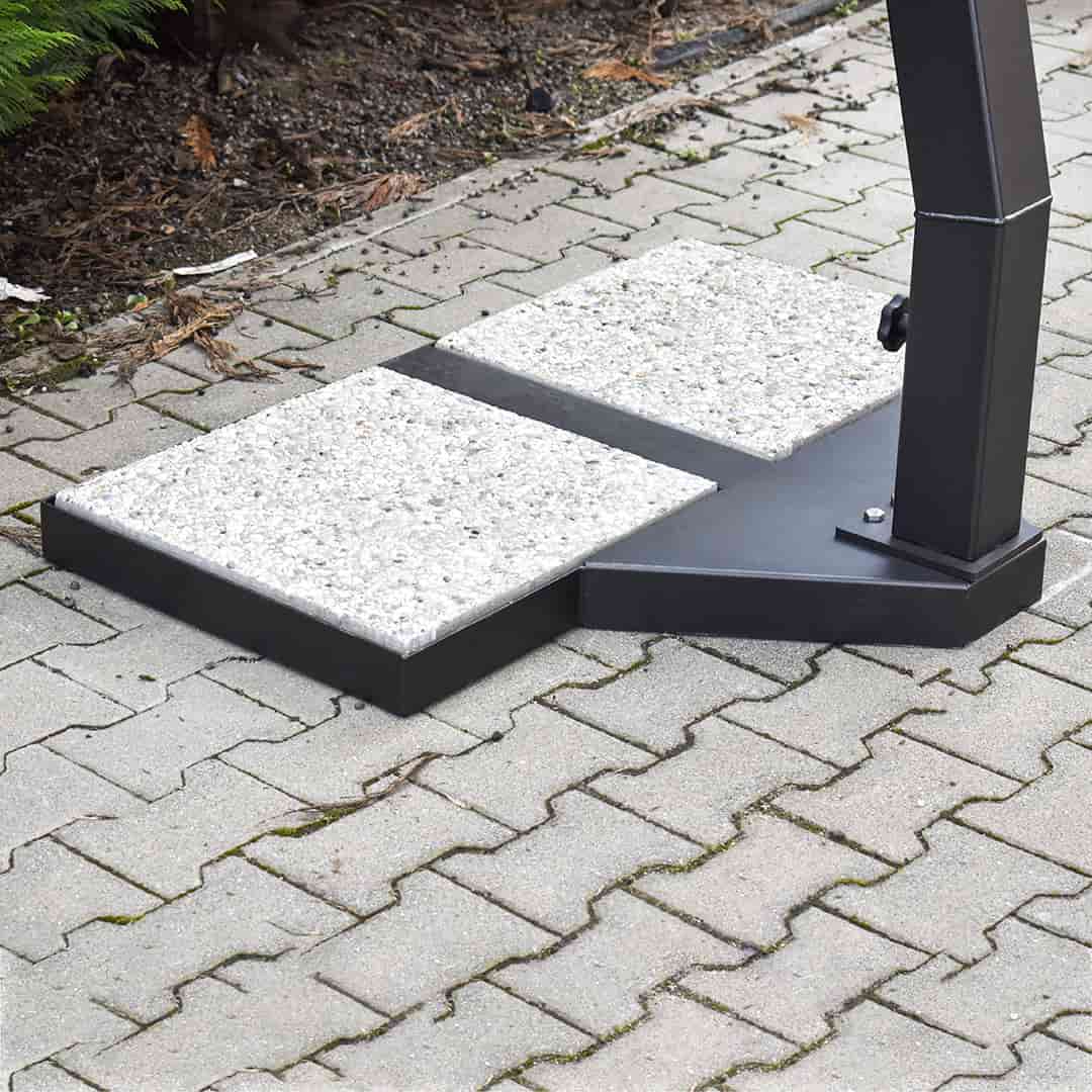 base sombrilla de alumino mástil lateral