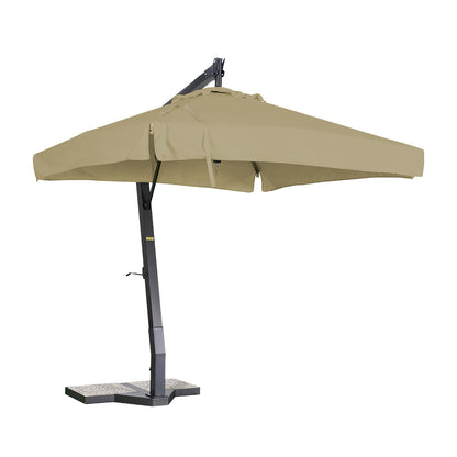 sombrilla de aluminio lona beige