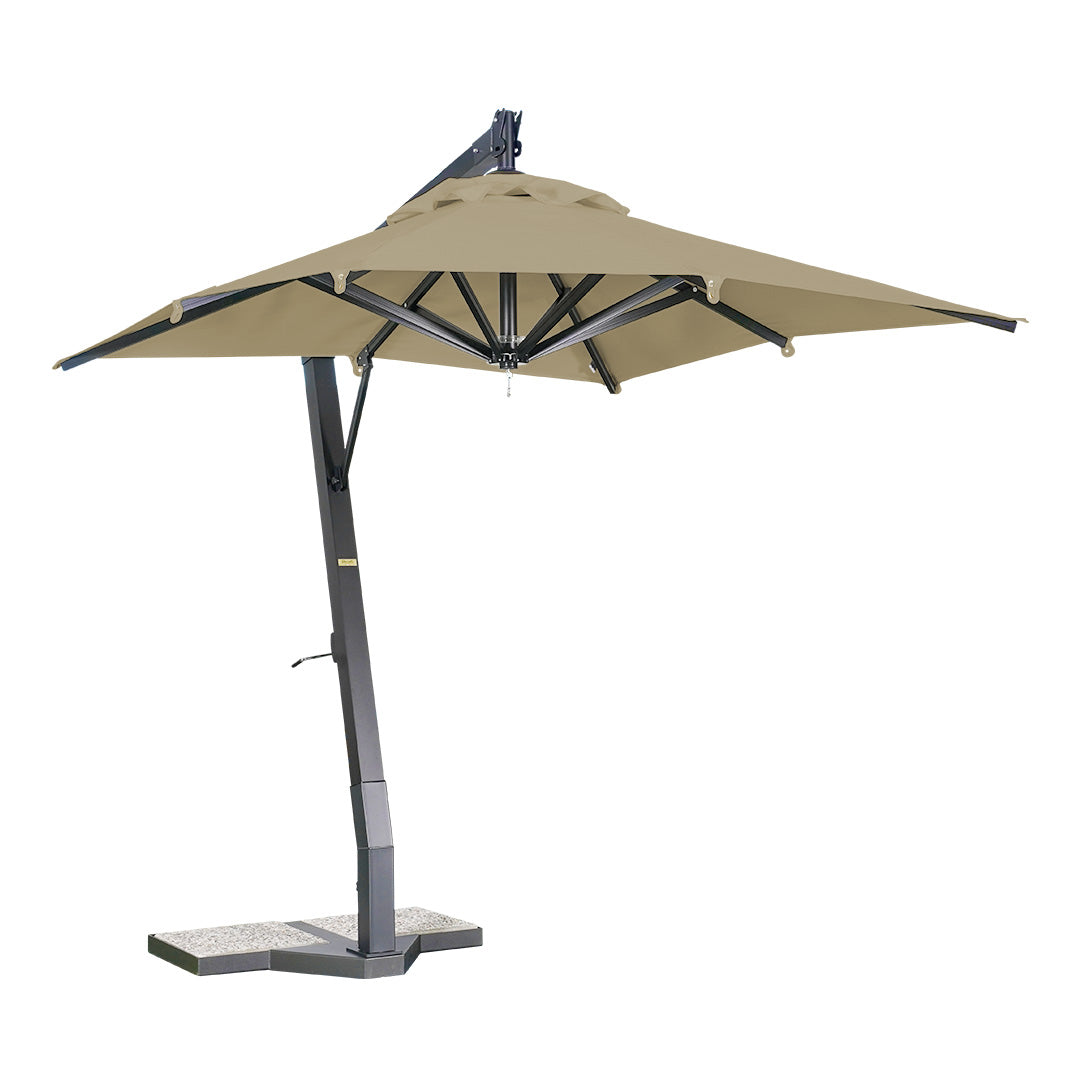 sombrilla de aluminio lona beige