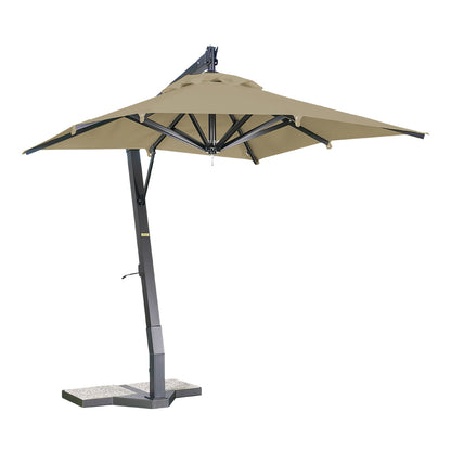 sombrilla de aluminio lona beige