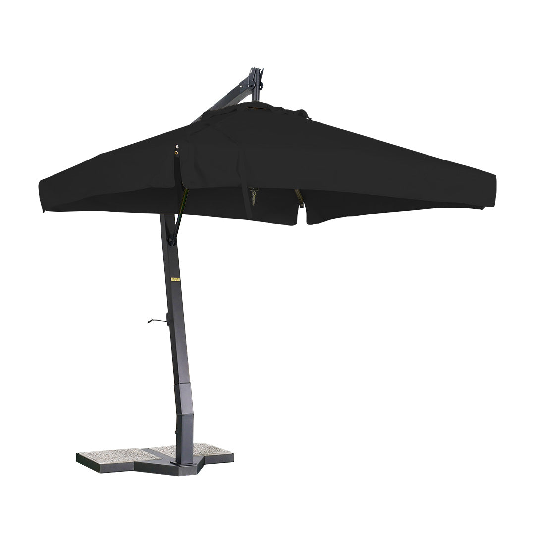 sombrilla de aluminio lona negra