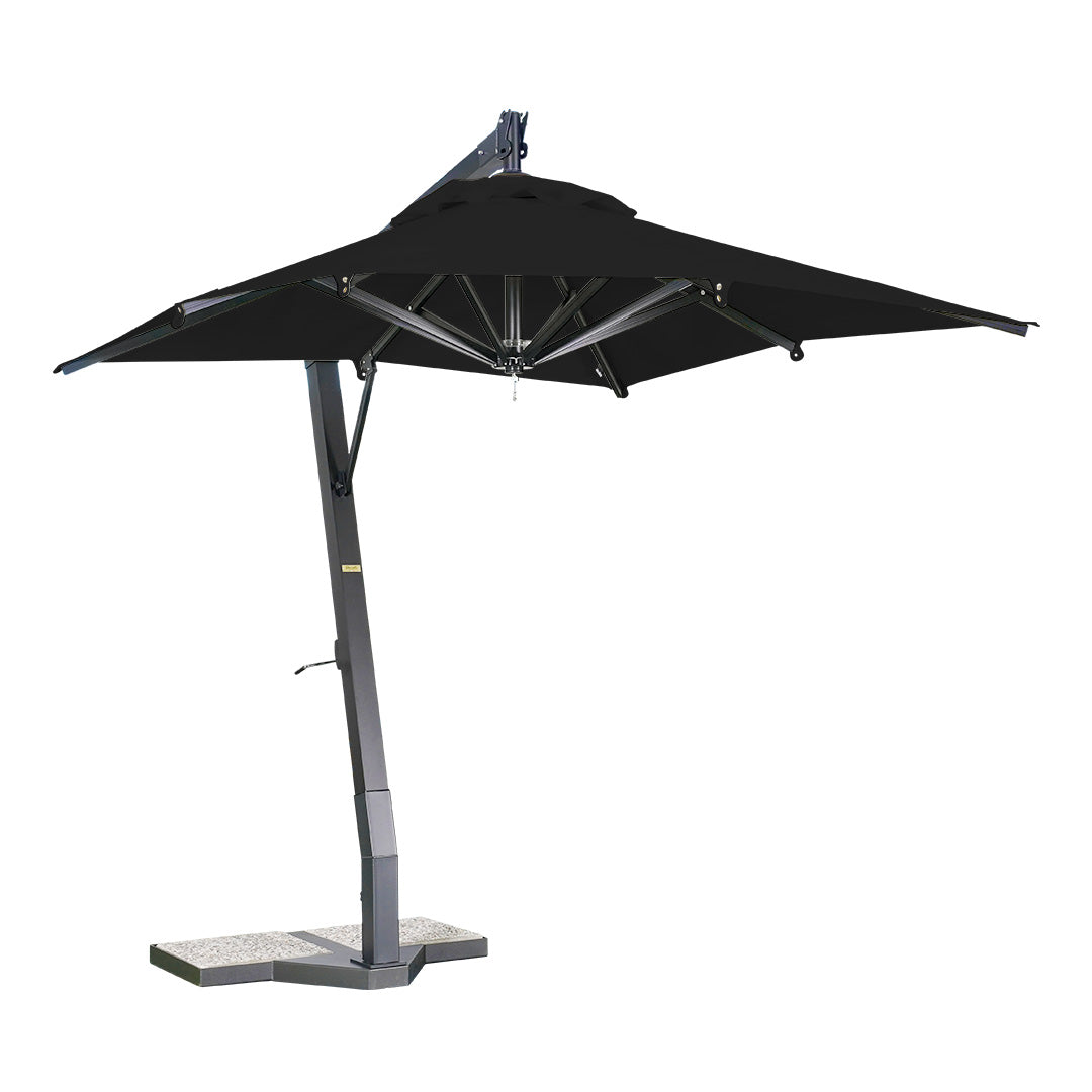 sombrilla de aluminio lona negra