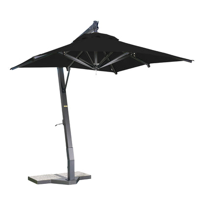 sombrilla de aluminio lona negra