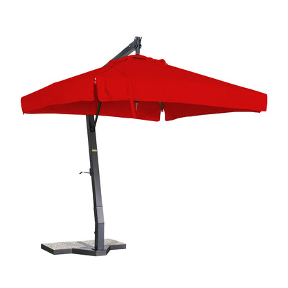 sombrilla de aluminio lona roja
