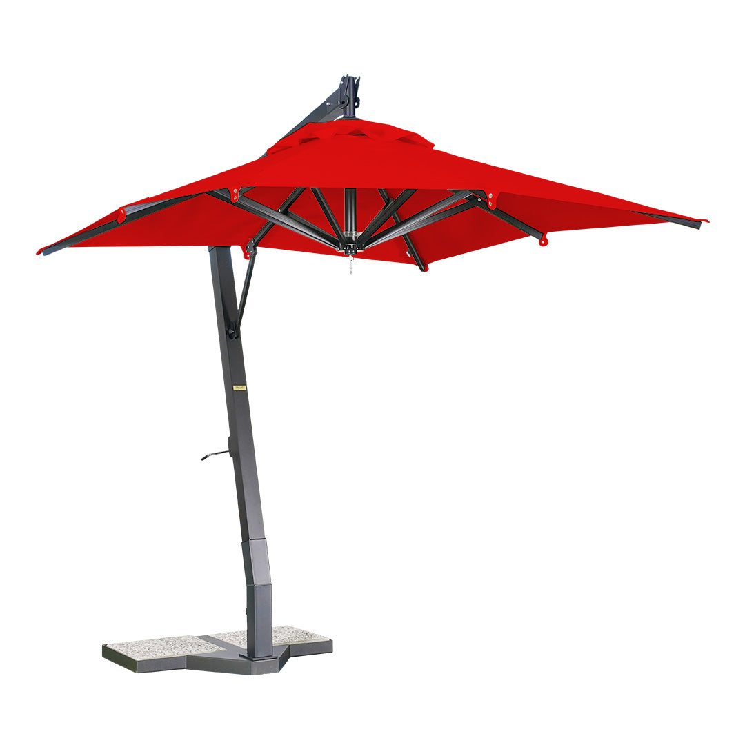 sombrilla de aluminio lona roja